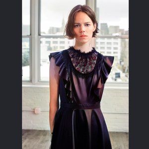 ZARA Midi Dress with Lace Detail